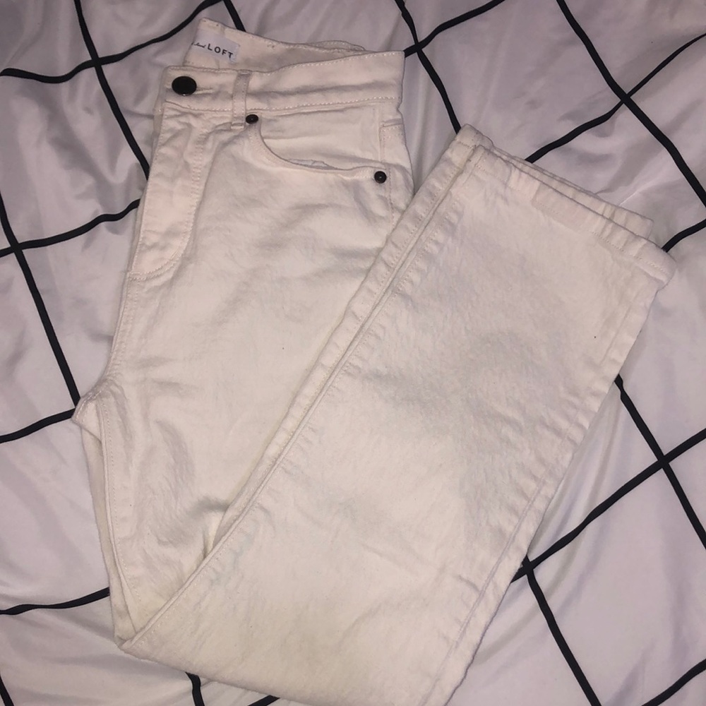 loft high rise straight- off white color